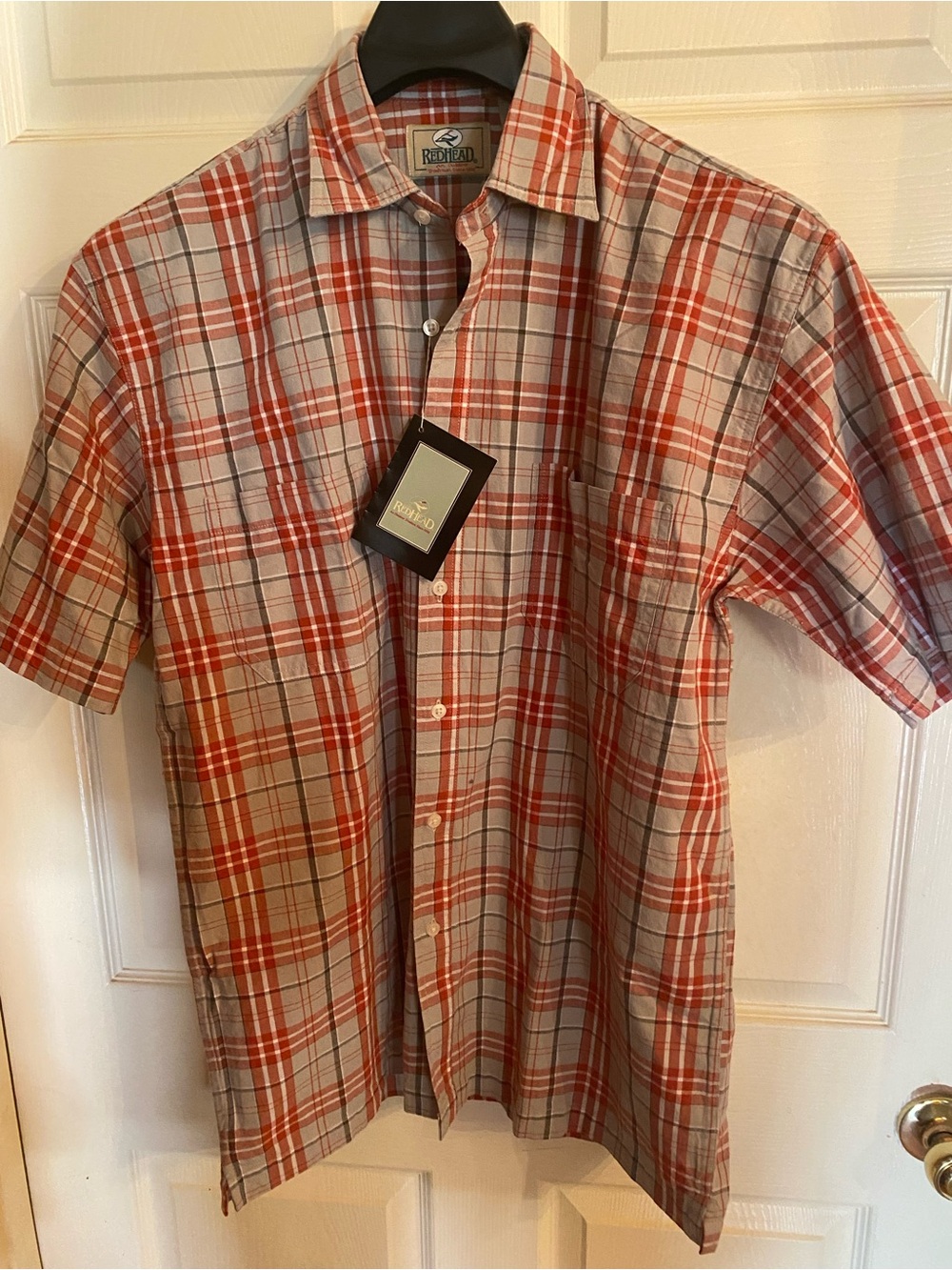 RedHead Men's Short-Sleeve Plaid Button-Up Shirt - Red & Gray